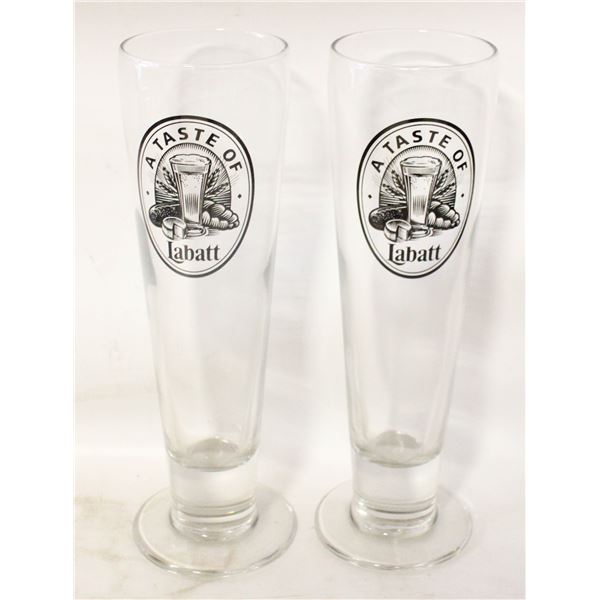 VINTAGE TALL BEER GLASSES A TASTE OF LABATT