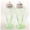 Image 1 : PAIR URANIUM GLASS SALT PEPPER SHAKERS