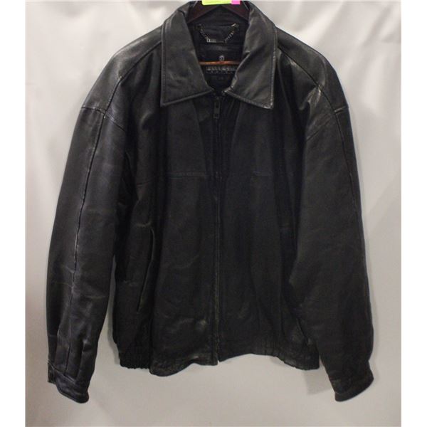 MENS LG PELLE CUIR HEAVY LEATHER JACKET