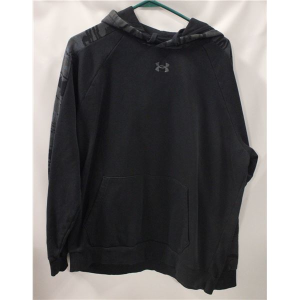 MENS LG UNDER ARMOUR BLACK/CAMO HOODIE
