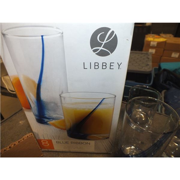 Libby 8pc Blue Ribbon Glass Set