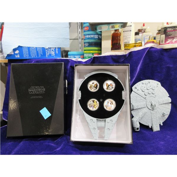 Star Wars Millenium falcon four x 1 oz silver coins 2011