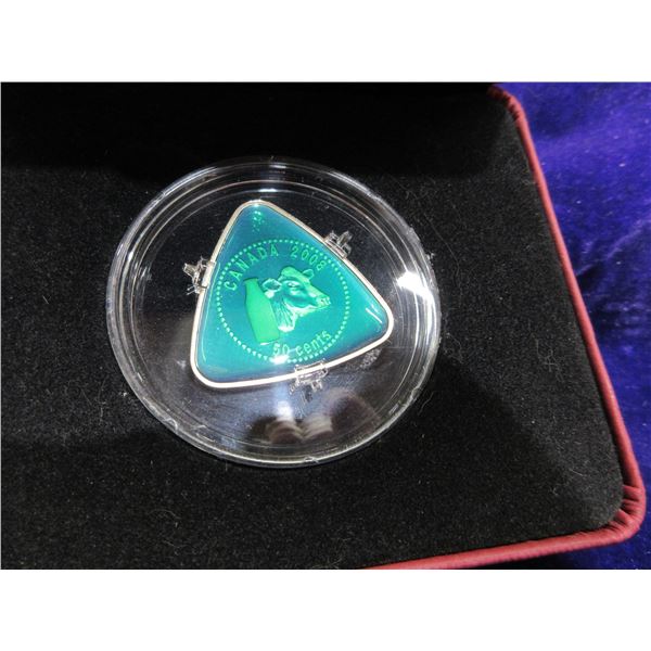 2008 50 cent sterling silver triangle coin