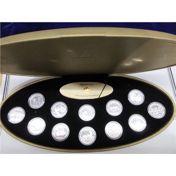 1999 Millenium quarter set in case, with cardboard box