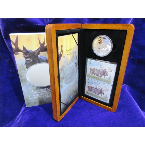 2004 stamp & coin set in wood case