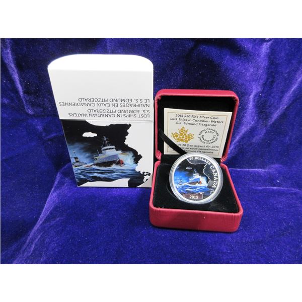 2015 $20.00 silver coin SS Edmund Fitzgerald
