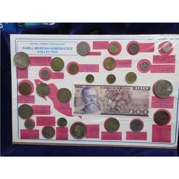 Mexican collection of currency coinage