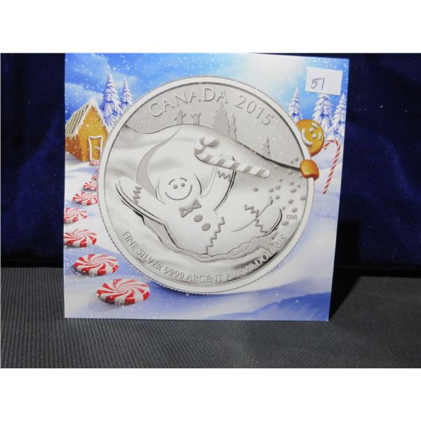 2015 $20. Fine Silver Coin - Gingerbread Man