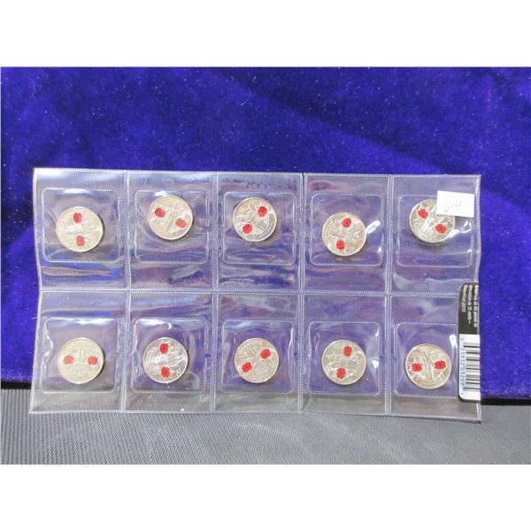 2010 Poppy Circulation Coins - Pack of 10