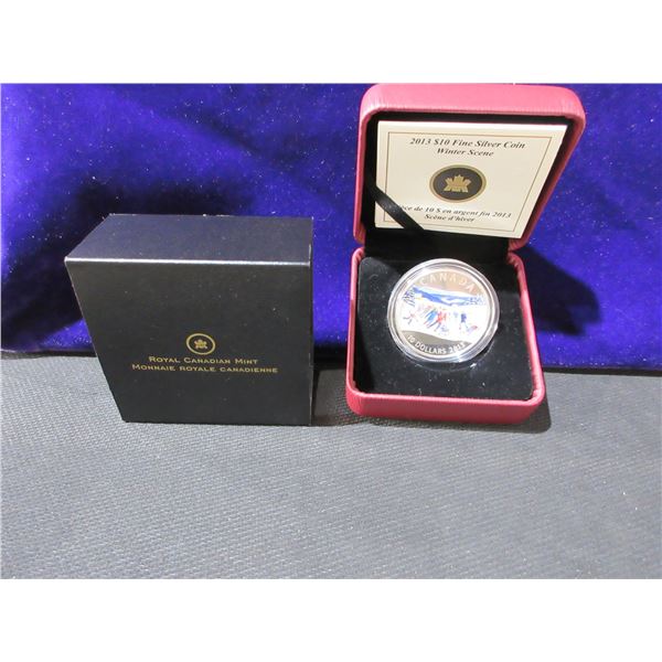 2013 - Winter Scene $10 proof quality, fine silver coin