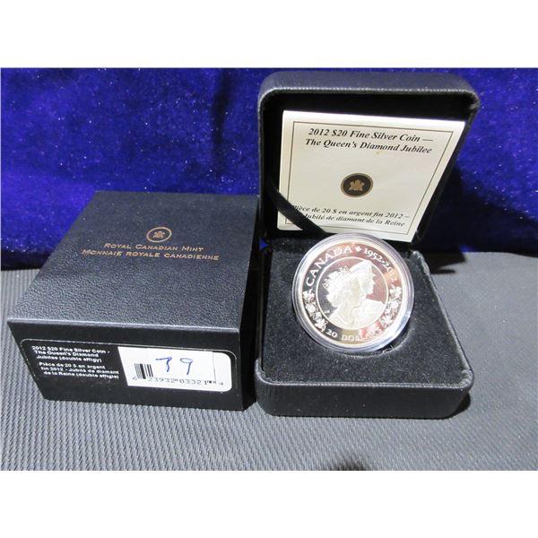 2012 $20 Fine Silver Coin - The Queen's Diamond Jubilee