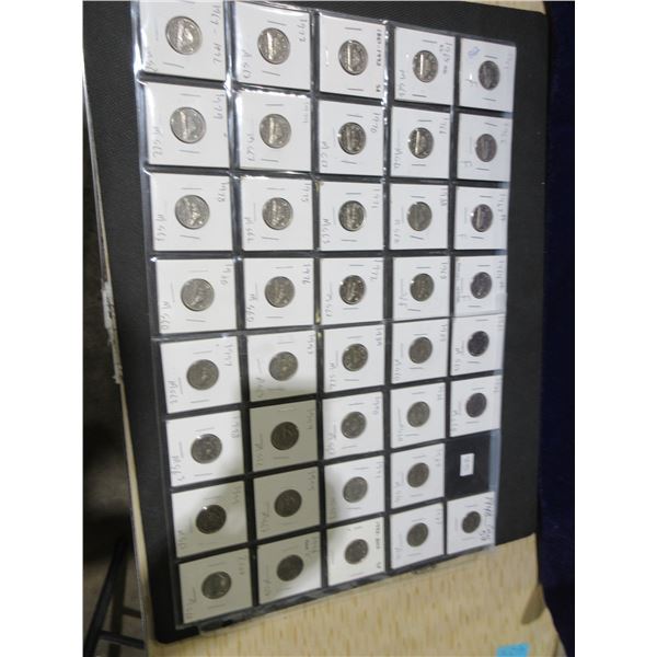 39 assorted year Canadian nickels