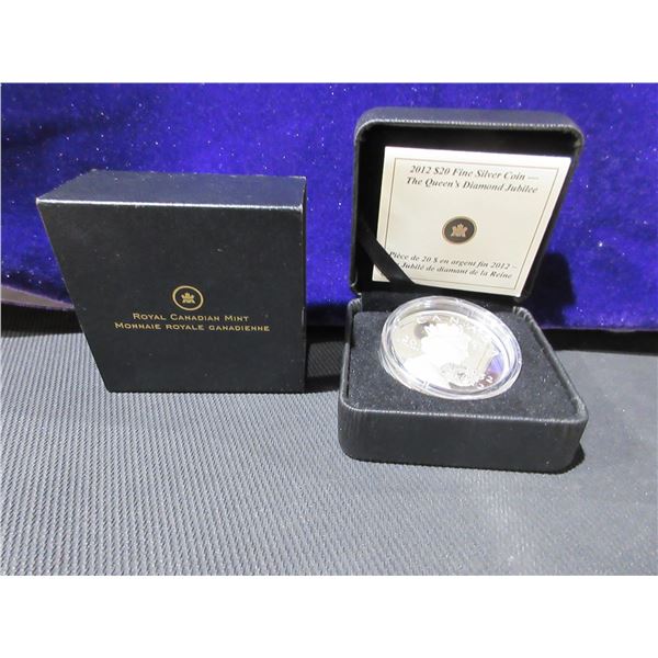 2012 $20 Fine Silver Coin - The Queen's Diamond Jubilee