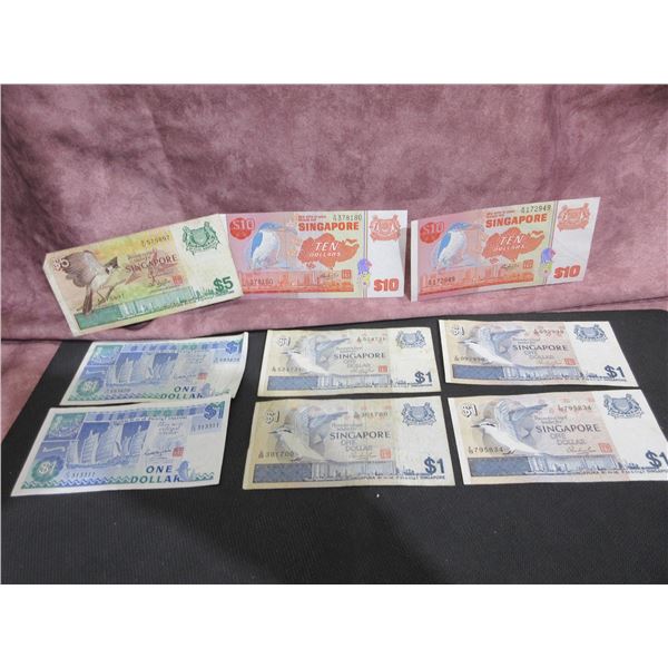 Assorted Paper Notes, Singapore, Unknown Dates.