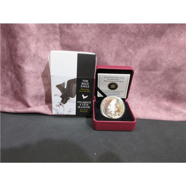 2013 RCM $20 Silver Coin - The Bald Eagle Returning From The Hunt