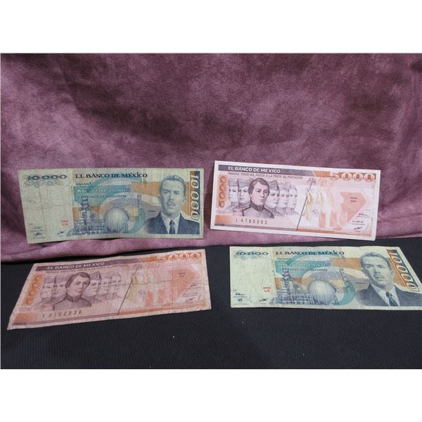 Assorted Paper Notes, Mexico, Various Dates