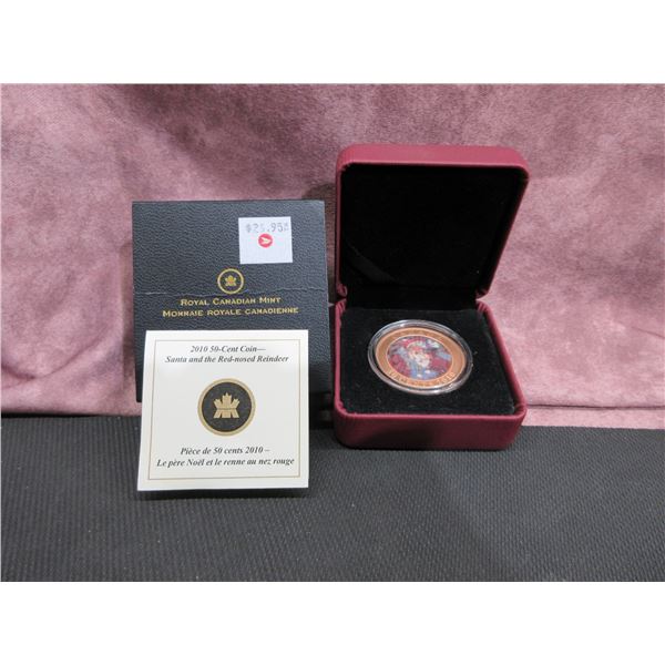 2010 RCM 50 Cent Coin - Santa and the Red-nosed Reindeer