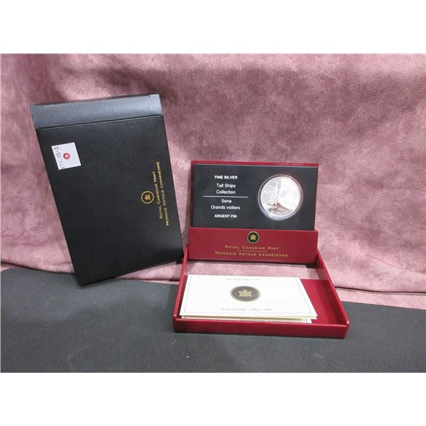 2007 RCM $20 Silver Coin. Tall Ships Series - Brigantine