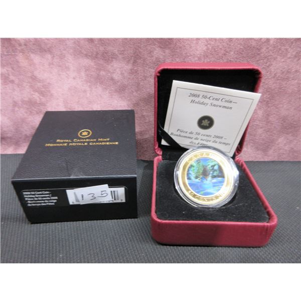 2008 - 50 cent piece, Holiday Snowman