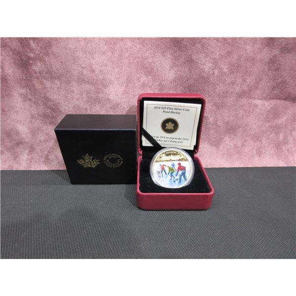 2014 - $20 Pond Hockey .9999 silver