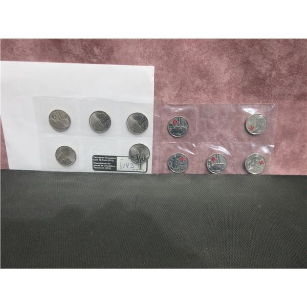 2012 - Tecumseh Circulation coin -10 pack