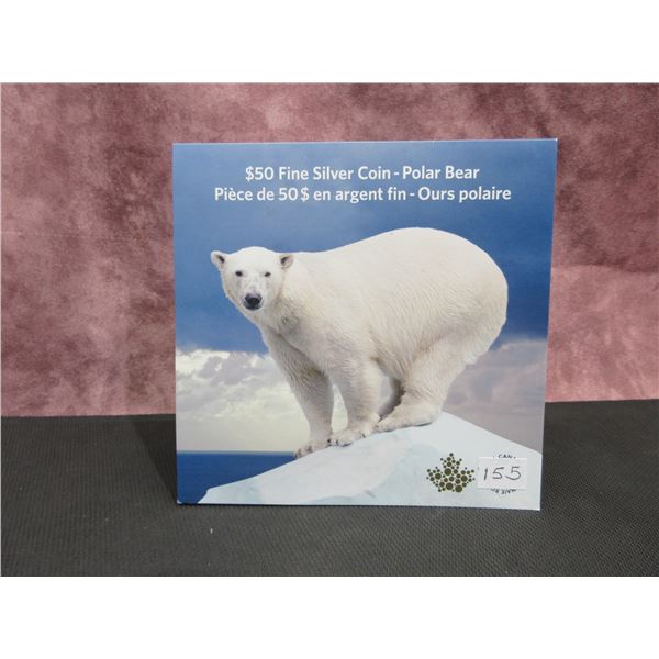2014 - $50 Fine Silver Coin - Polar Bear [card]