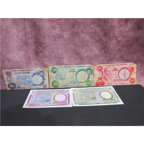 assorted Central Bank of Nigeria paper notes various denminations
