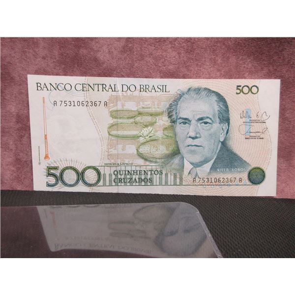 single BANCO CENTRAL DO BRASIL 500 note, unkown year