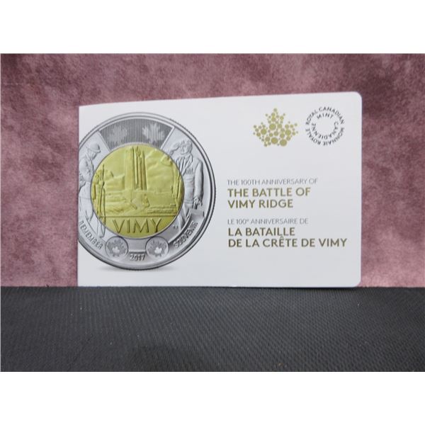 2017 - $2 Circulation Coin " The Battle of Vimmy ridge" 5 coin pack