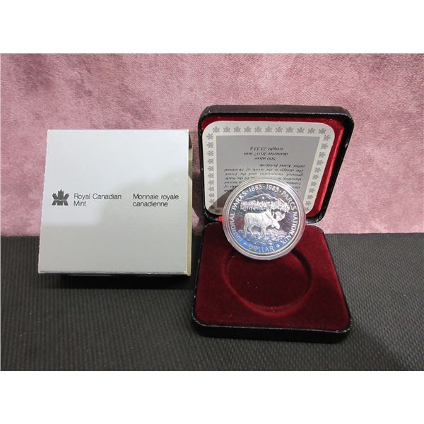 1985 100th Anniversary Silver Dollar of Canada's Nat'l Parks MOOSE