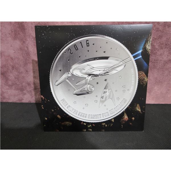 2016 - non-circulating $20 STAR TREK Enterprise fine silver card