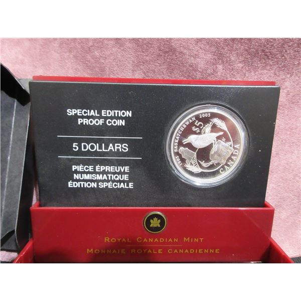 2005 - Special Editioin Proof $5 Silver Coin, Saskatchewan's Centennial