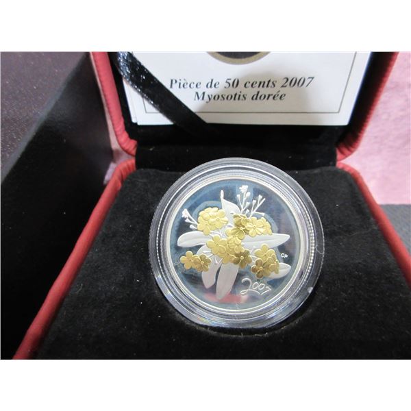 2007 - 50 Cent Coin - Golden Forget Me Not, cased