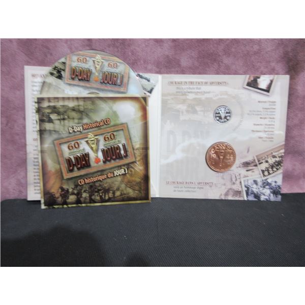 60th anniversary of D-Day, coin and medalion set card.