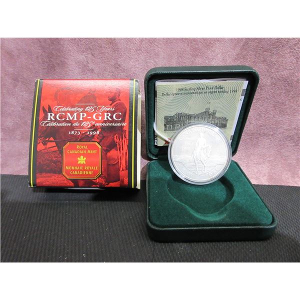 1998 Sterling Silver Proof Dollar 125th Anniversary of the RCMP, cased