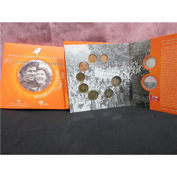 60 Years of Liberation, 1945-2005 quad-fold coin set. 10 coin set