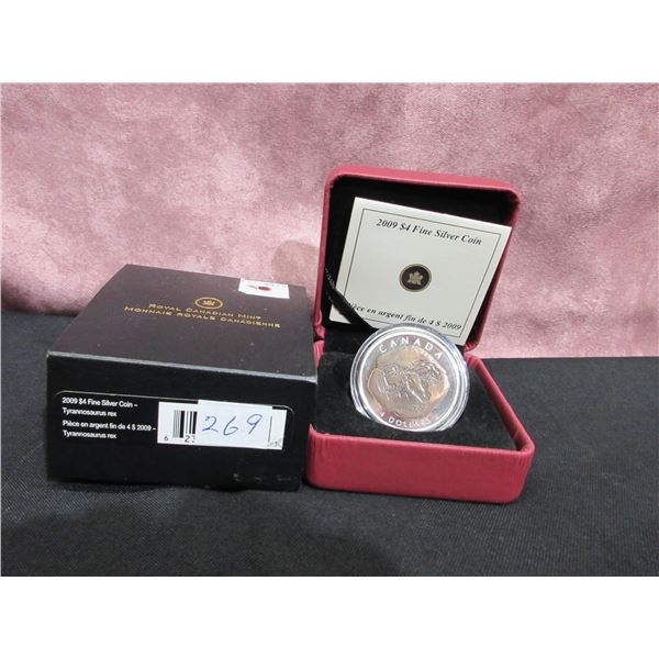 2009 $4 fine silver coin- Tyrannosaurus Rex, cased