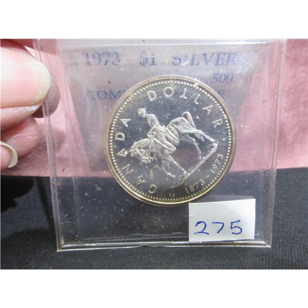 1973 $1 RCMP Centennial, .500 silver commemorative coin, sleeve