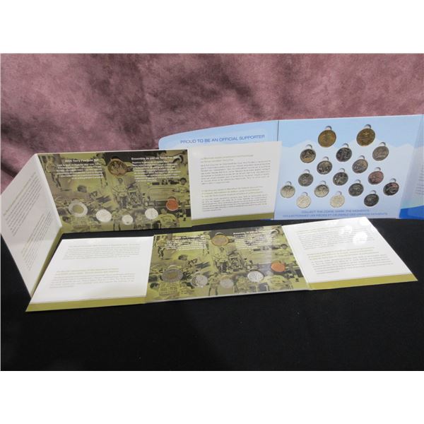 2 - 2005 Terry Fox coin collector card sets; 2010 Royal Canadian Mint Vancouver Circulation Coin car