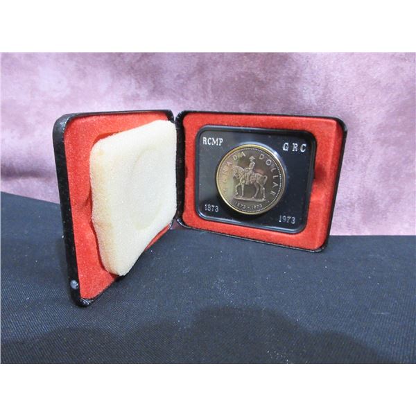1973 RCMP/GRC uncirculated dollar coin .500 silver, black case