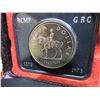 Image 2 : 1973 RCMP/GRC uncirculated dollar coin .500 silver, black case