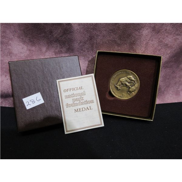1972 National Park Foundation Centennial Bronze medallion {USA}, boxed