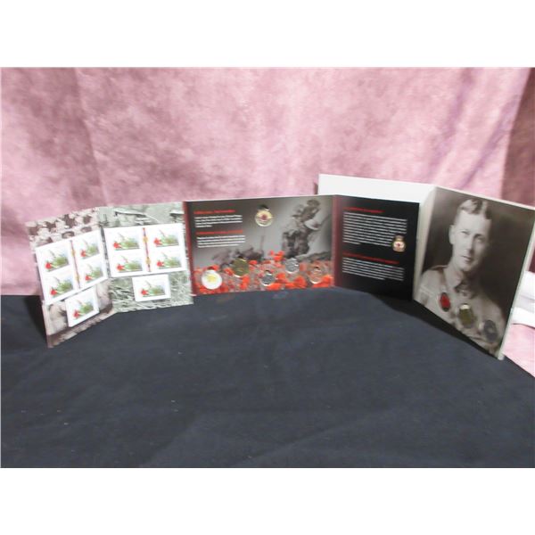 2015 - REMEMBRANCE COIN card; 1863 - 2013 10 pack, The Hastings and Prince Edward Regiment stamps; "