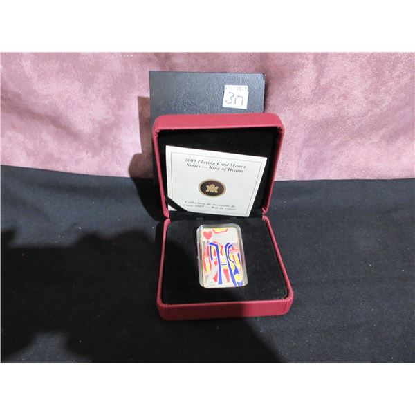2009 - RCM $15 Sterling Silver Proof Quality Coin. Playing Card Money Series - King of hearts