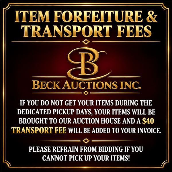 Item Forfeiture & Transport, Shipping, Delivery Fees & Conditions