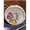 Image 4 : Hand-Painted Native-Style Drum With Beater, Postcard 'Chief Running Horse & Family' 1962