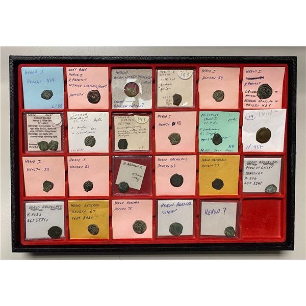 JUDAEA: Herodian Dynasty, LOT of 24 coins