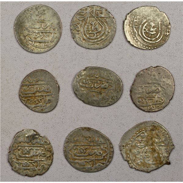 EARLY ISLAMIC: OTTOMAN EMPIRE: Mehmet III, 1595-1603, LOT of 9 silver Syrian dirhems