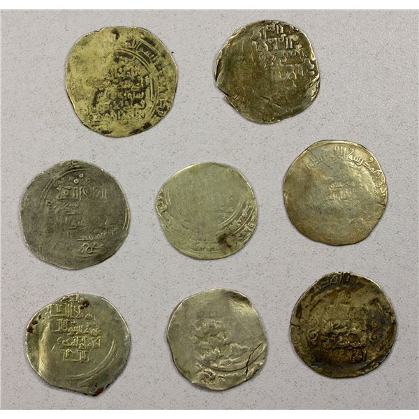 EARLY ISLAMIC: GREAT SELJUQ: LOT of 8 debased gold dinars
