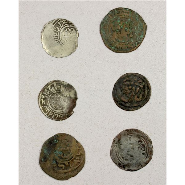 EARLY ISLAMIC: GREAT MONGOLS: LOT of 3 silver & 3 copper coins
